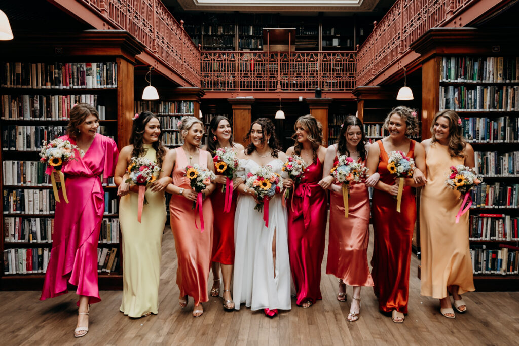 The Leeds Library wedding photography bridesmaids