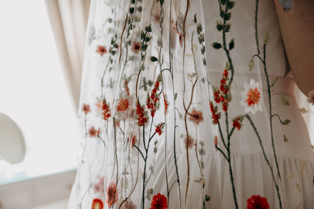 Embroidered veil at The Normans York