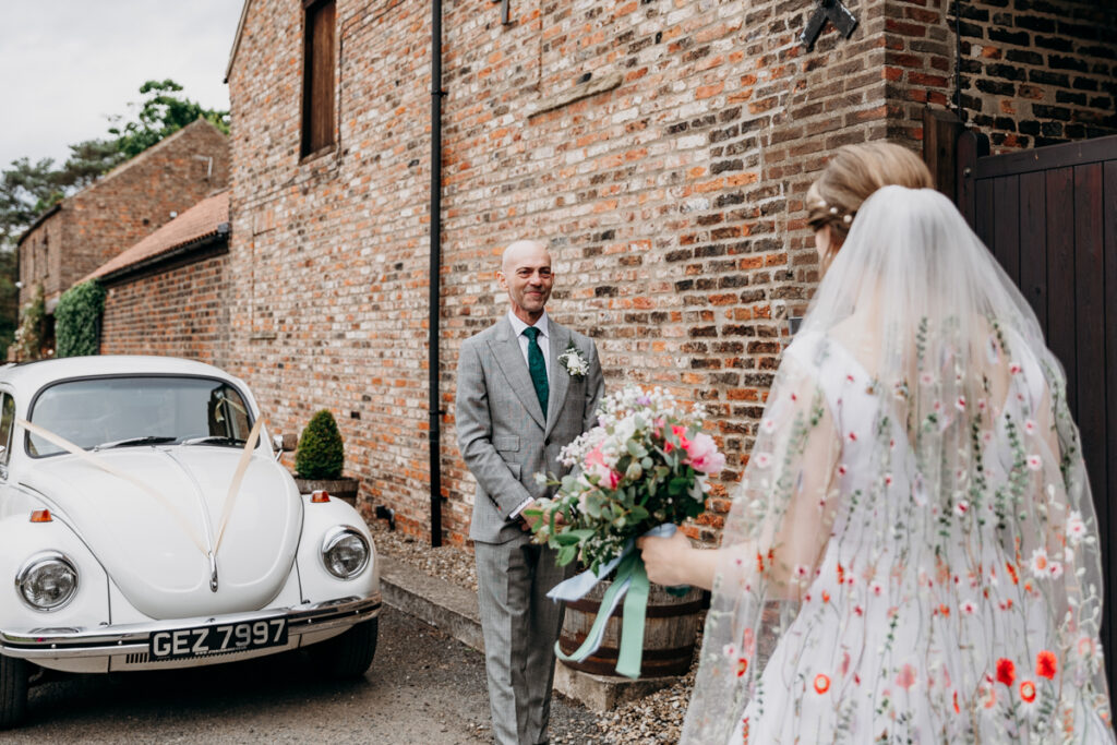 Dad seeing bride at The Normans York