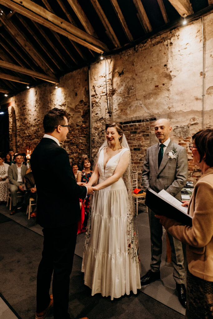 Bride laughing at The Normans York