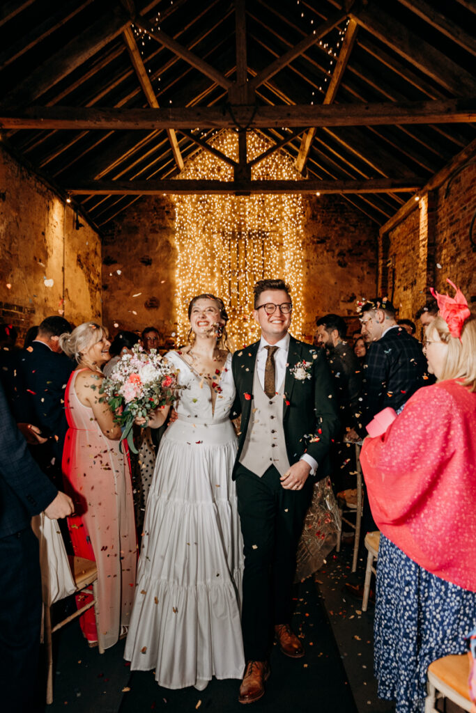 Bride and groom confetti shot at The Normans York