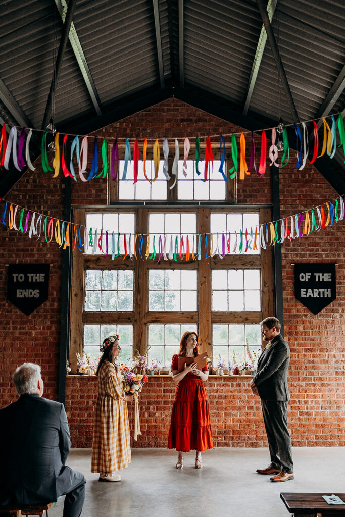 Celebrant wedding ceremony at The Giraffe Shed
