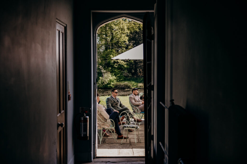 Doorway and guests at Thicket Priory