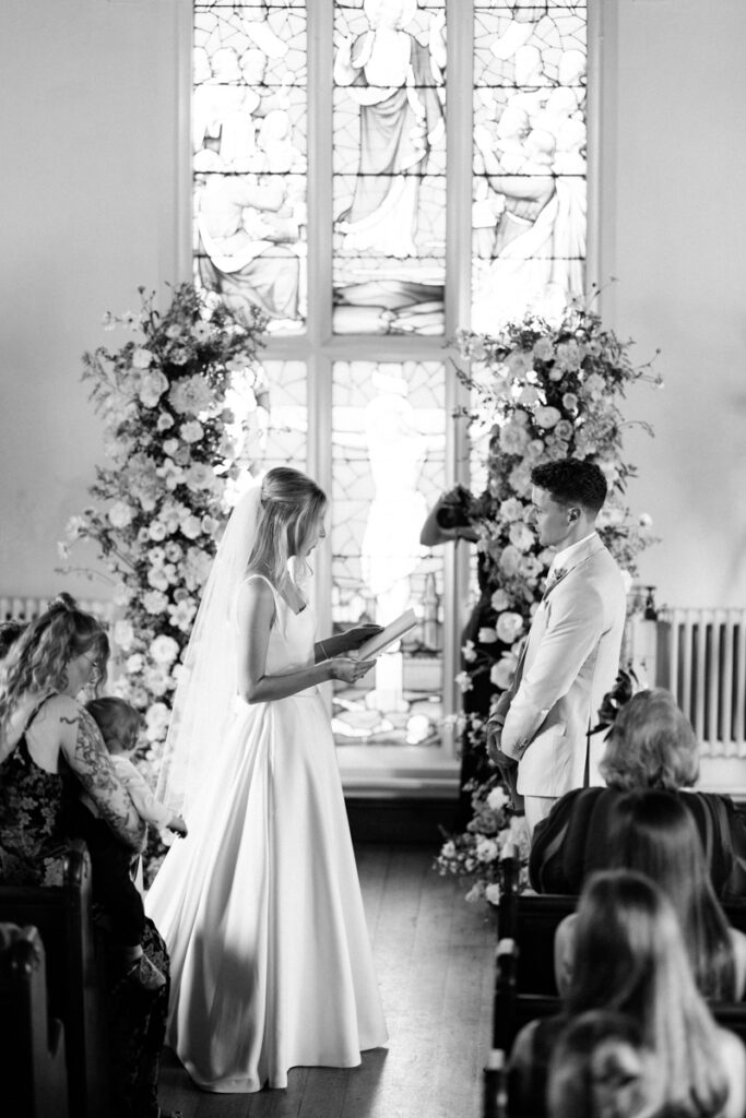 Wedding vows at Thicket Priory