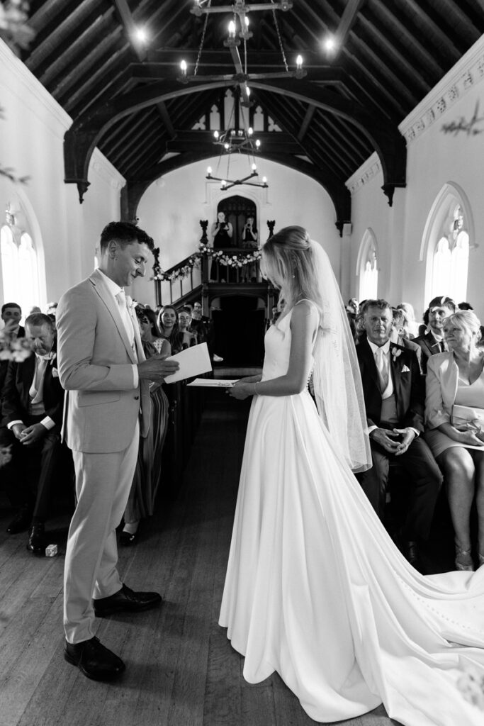 Wedding vows at Thicket Priory