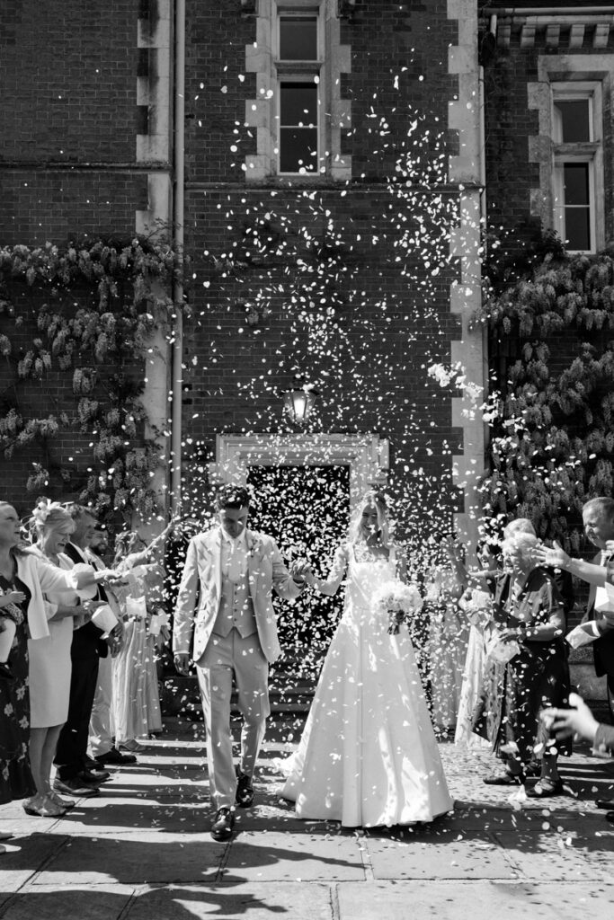 Confetti shot at Thicket Priory