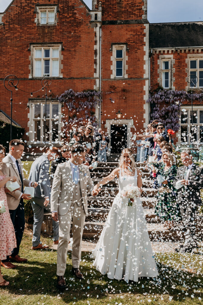 Confetti shot at Thicket Priory
