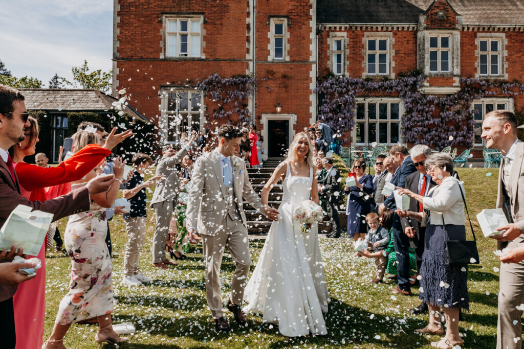 Confetti shot at Thicket Priory
