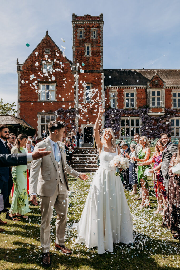 Confetti throw at Thicket Priory