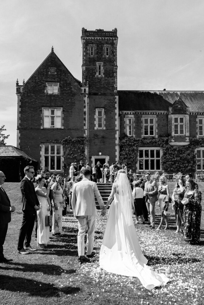 After confetti throw at Thicket Priory
