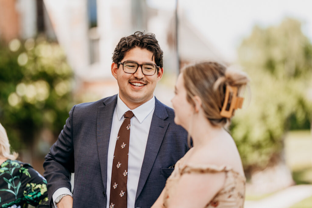 Guests smiling at Thicket Priory