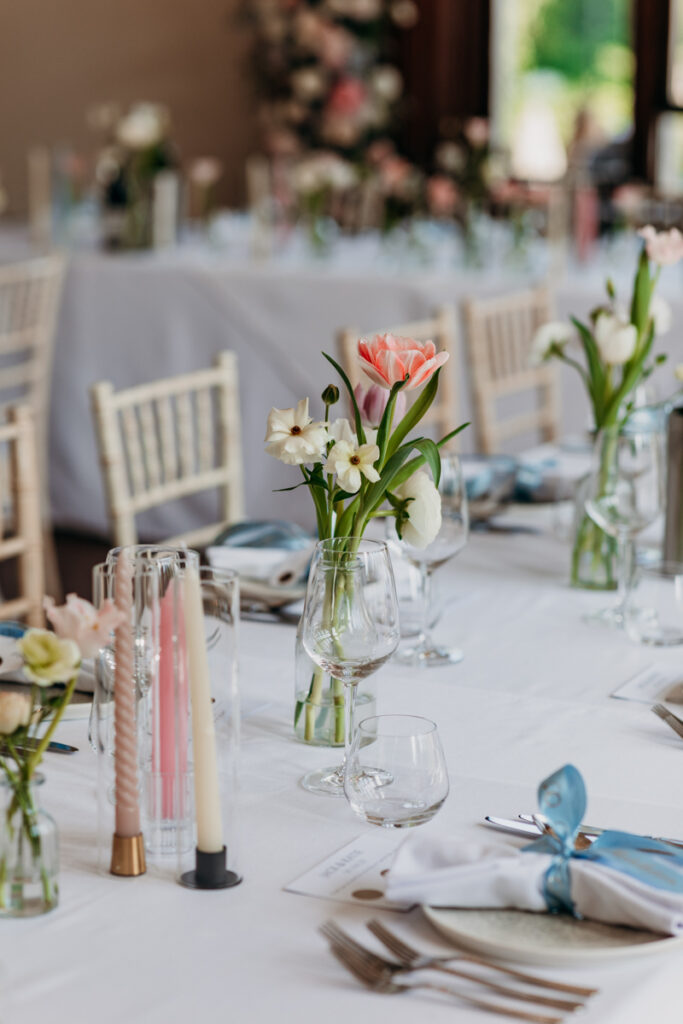 Table set up at Thicket Priory