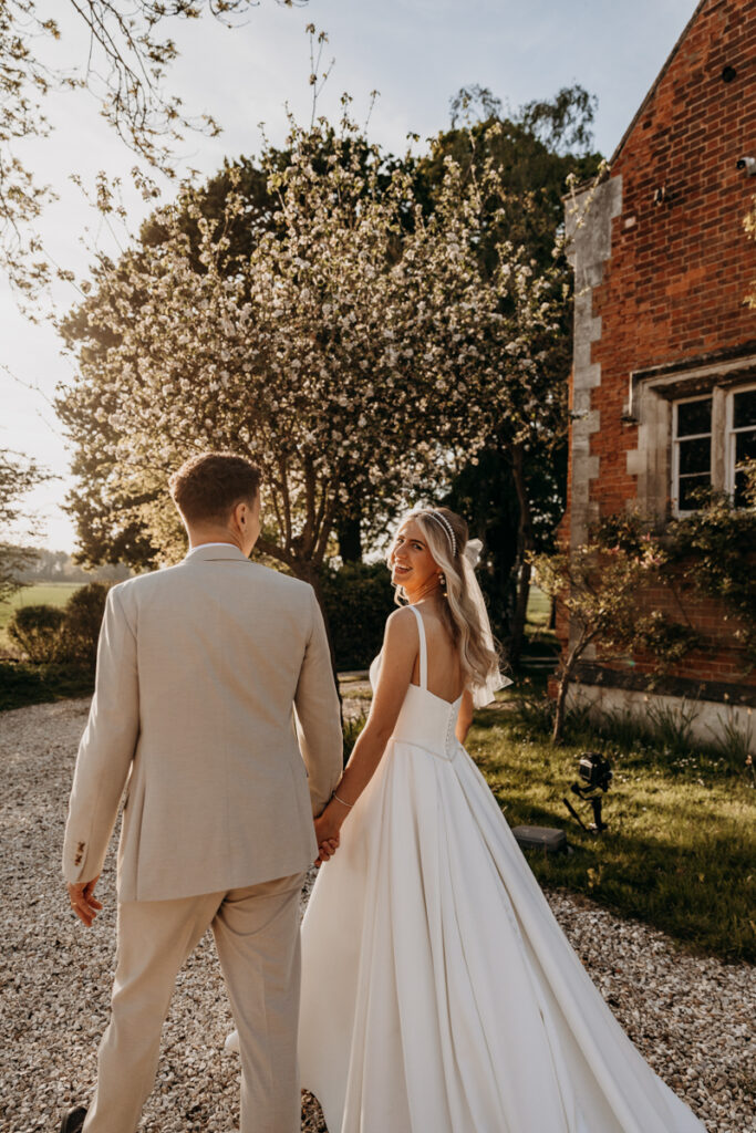 Bride and Groom golden hour at Thicket Priory