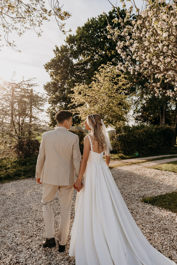 Bride and Groom golden hour at Thicket Priory