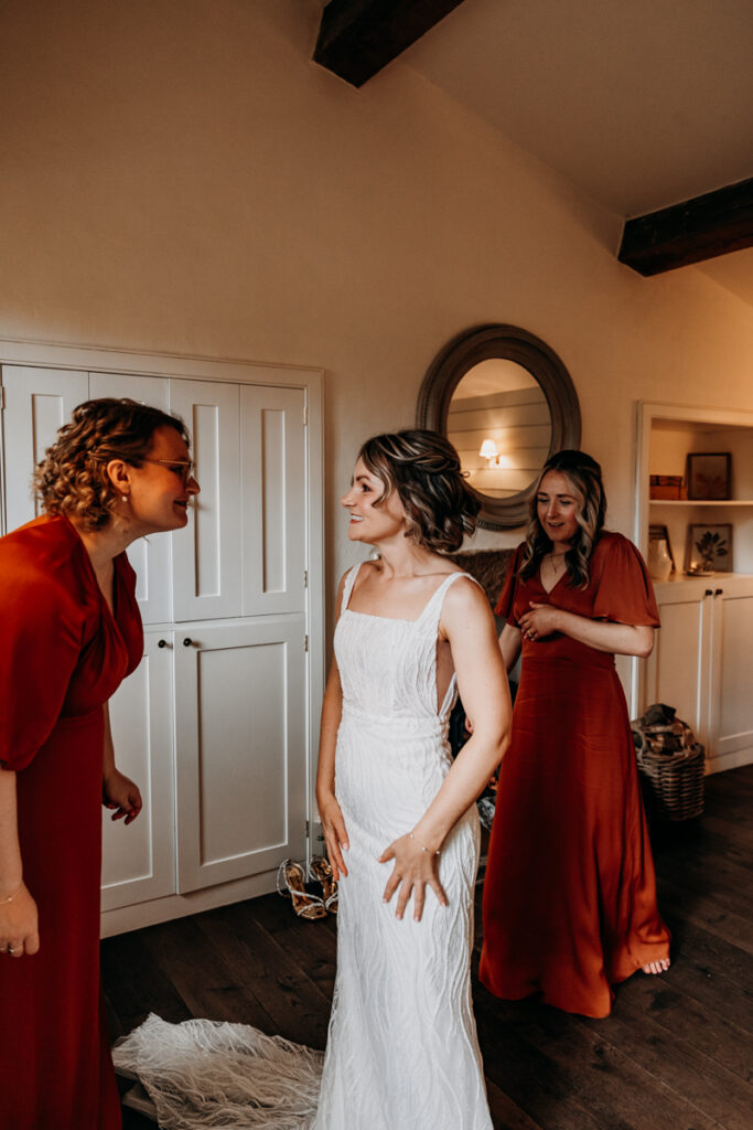 Bride smiling at Middleton Lodge