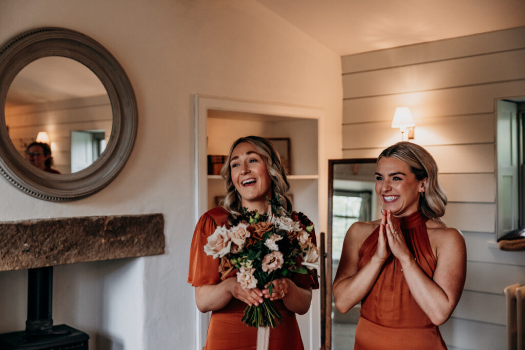 Excited Bridesmaids smiling
