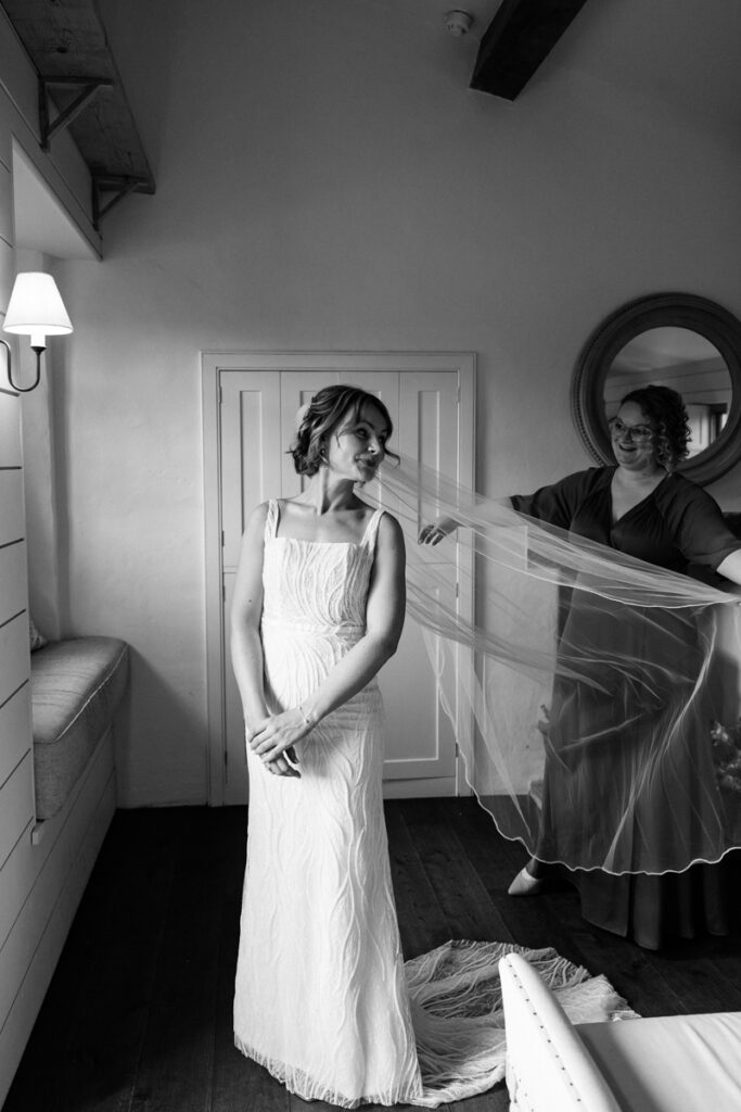 Bride's veil at Middleton Lodge