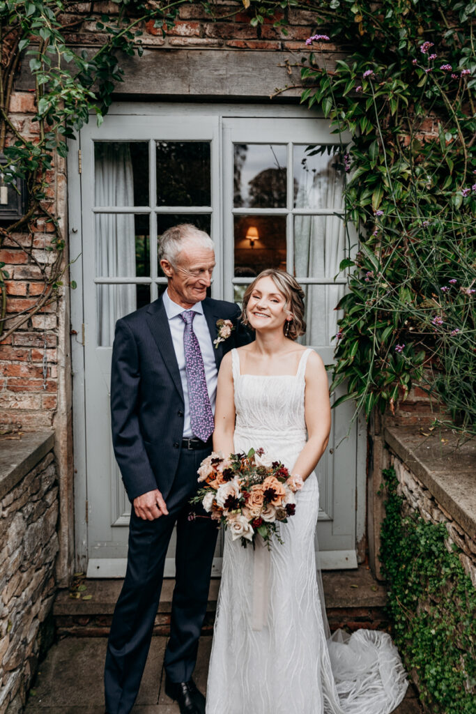 Bride and father at Middleton Lodge