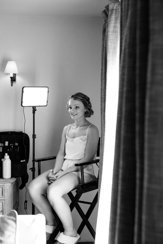 Bride getting ready at Middleton lodge
