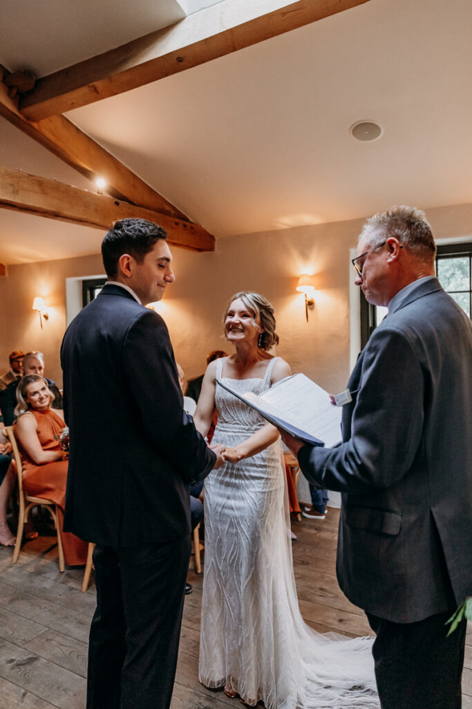 Wedding vows at Middleton Lodge
