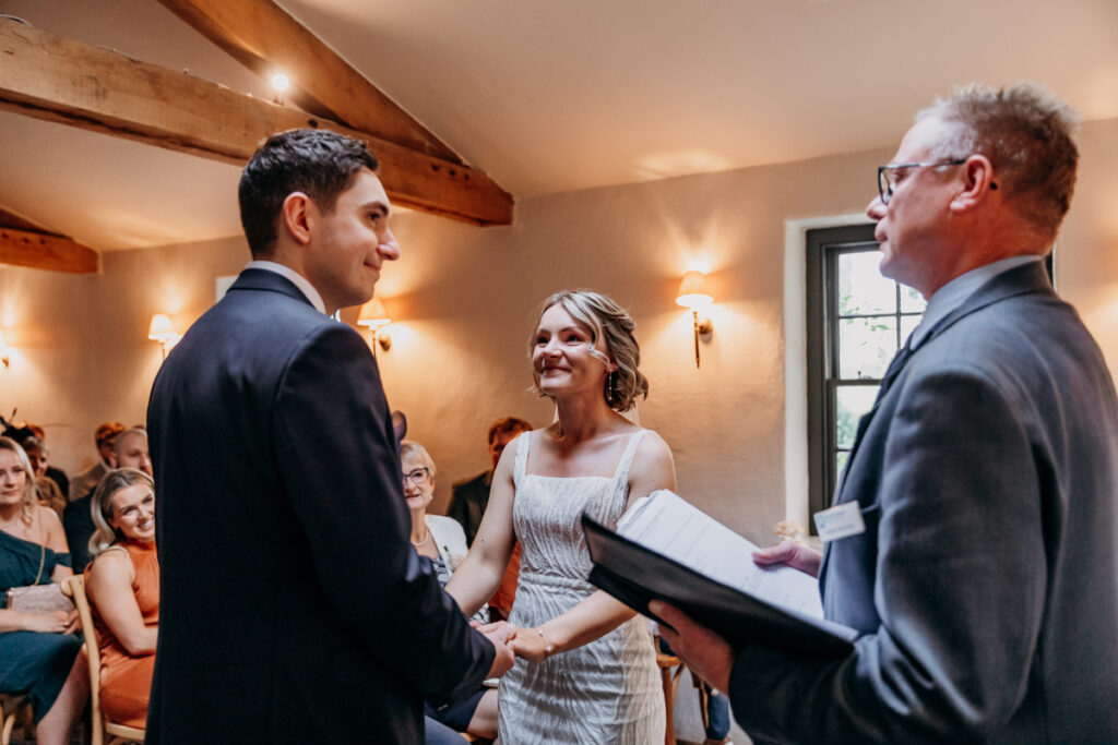 Wedding vows at Middleton Lodge