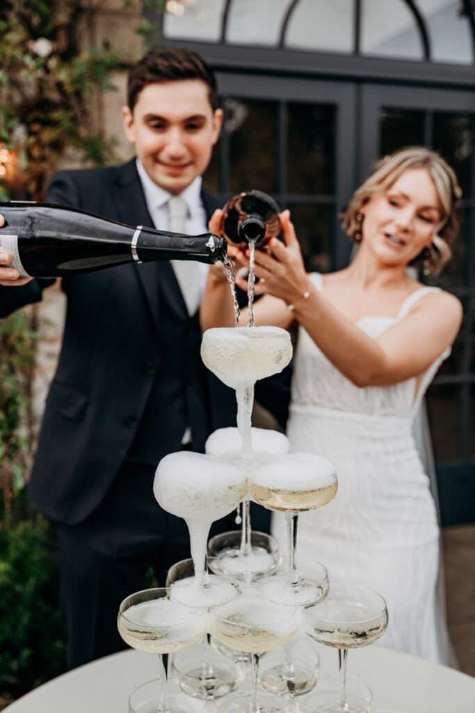 Champagne tower at Middleton Lodge