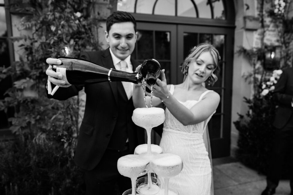 Champagne tower at Middleton Lodge