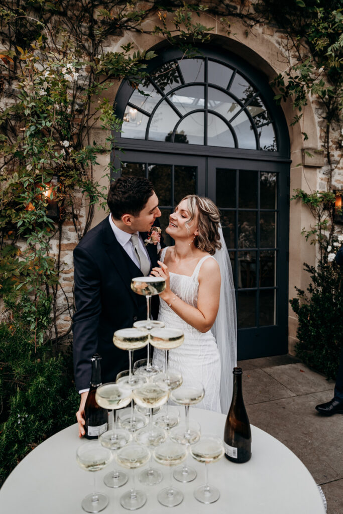 Champagne tower at Middleton Lodge