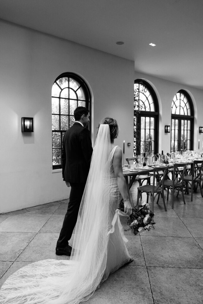 Bride and groom in The Fig House at Middleton Lodge