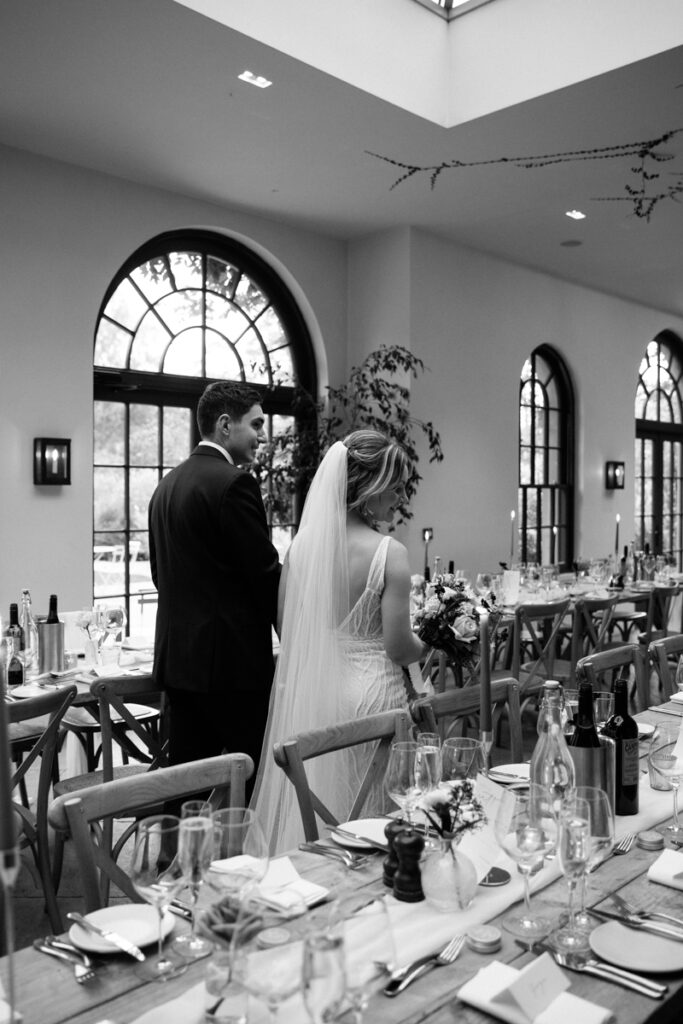 Bride and groom in The Fig House at Middleton Lodge