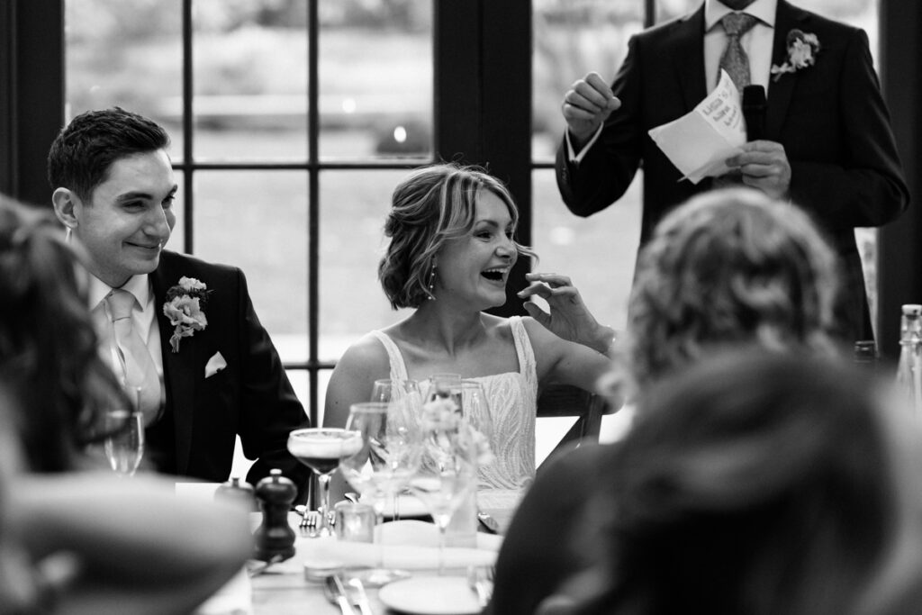 Bride smiling at Middleton Lodge