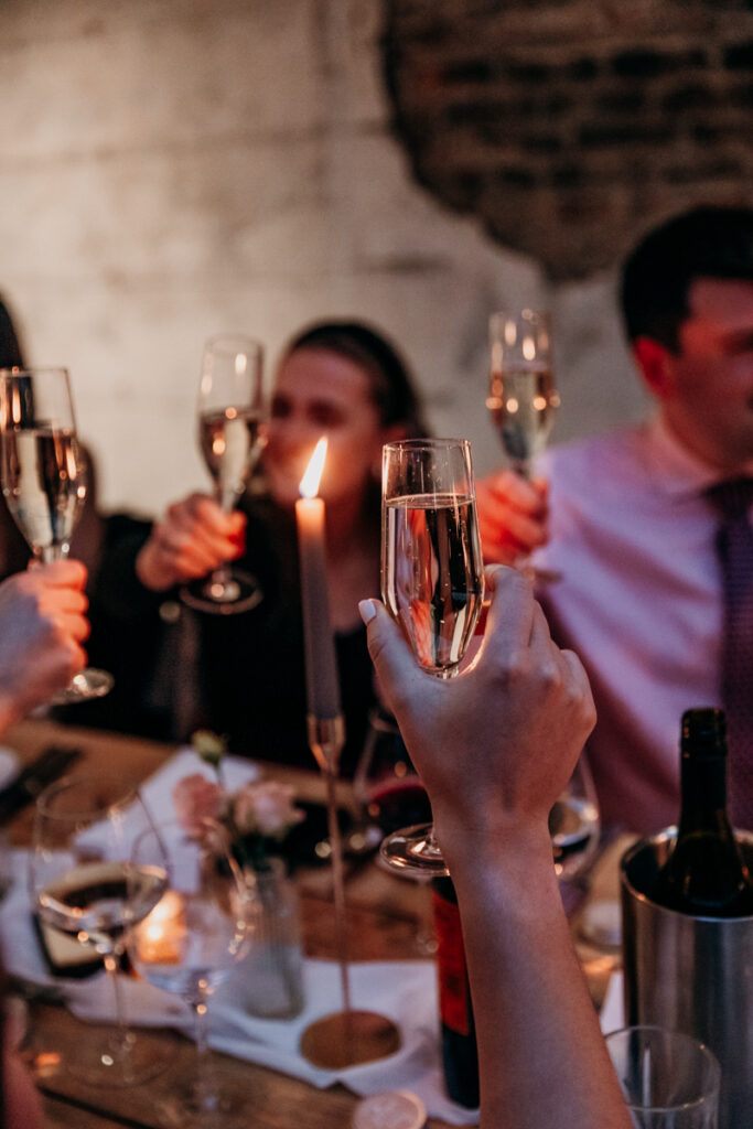 Champagne toast at Middleton Lodge